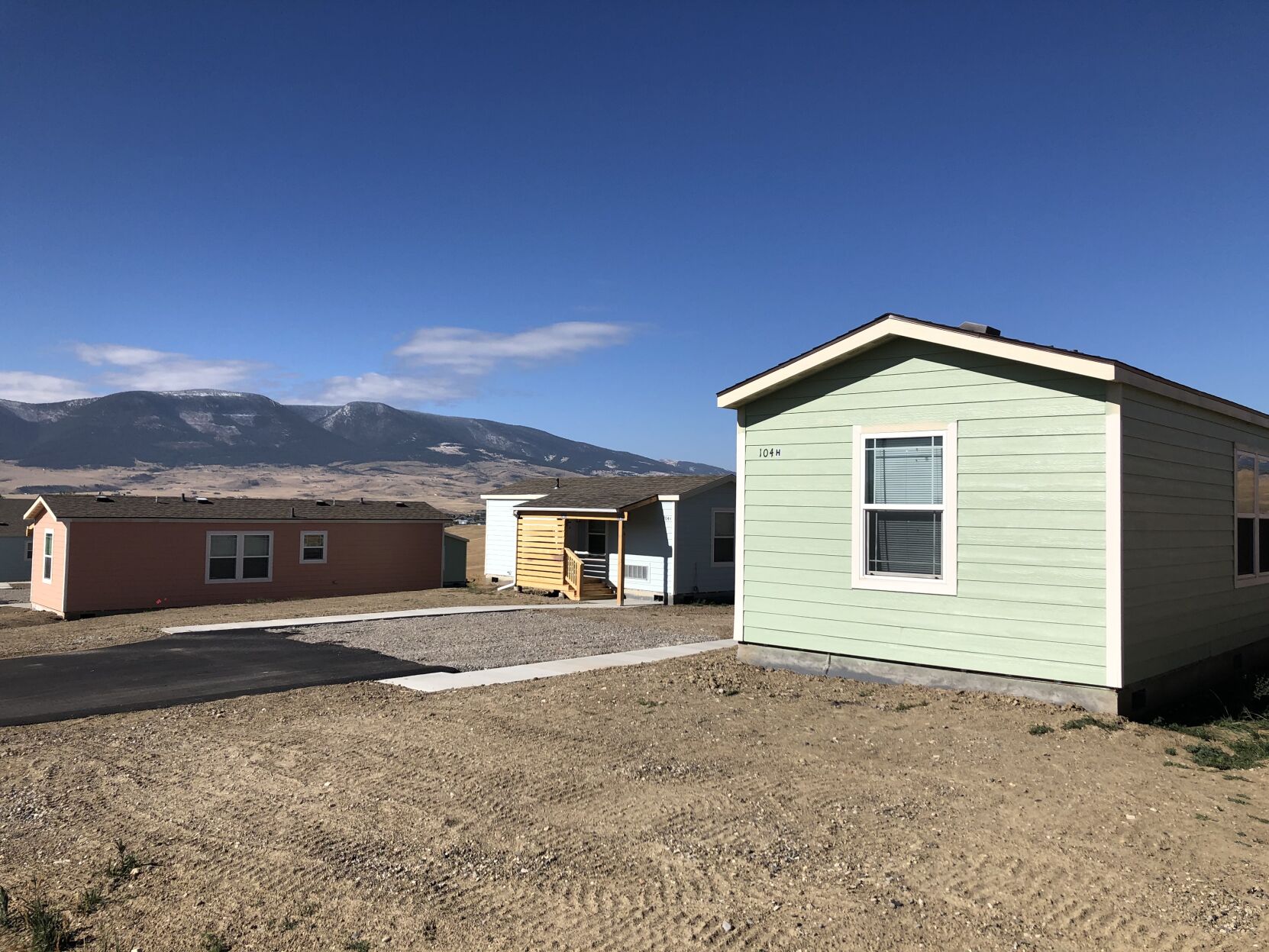 The 12 units up on the Highgrounds with a view of the Absaroka Range.